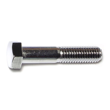 Midwest Fastener Grade 5, 1/2"-13 Hex Head Cap Screw, Chrome Plated Steel, 2-1/2 in L, 5 PK 75347